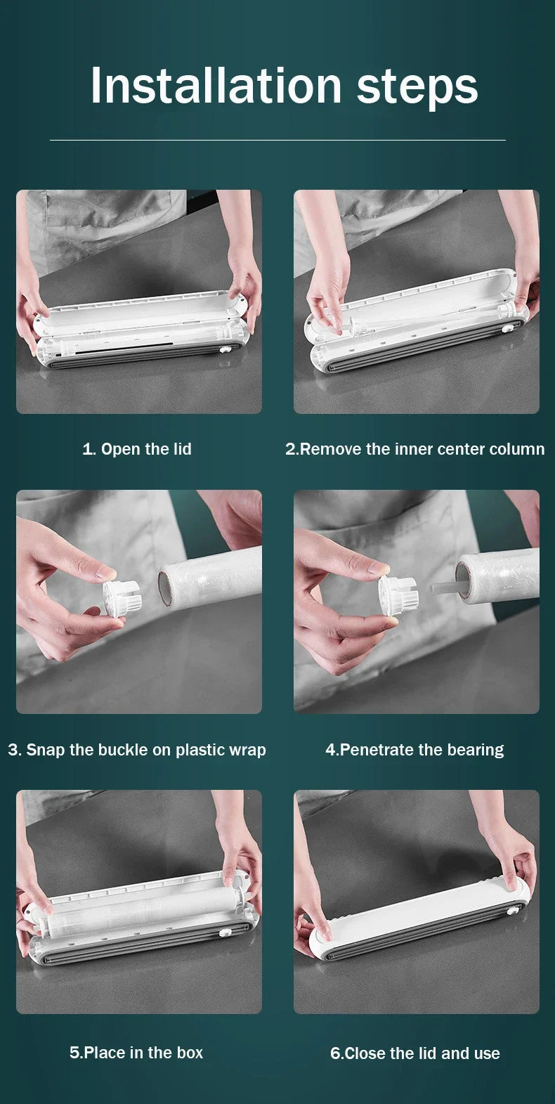 Magnetic 3-in-1 Kitchen Dispenser with Cutter